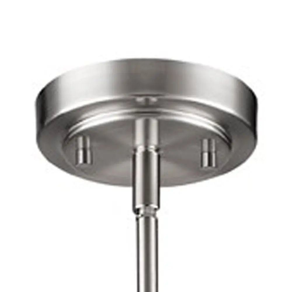 Silver Hanging Light with Frosted Glass Shade HomeRoots