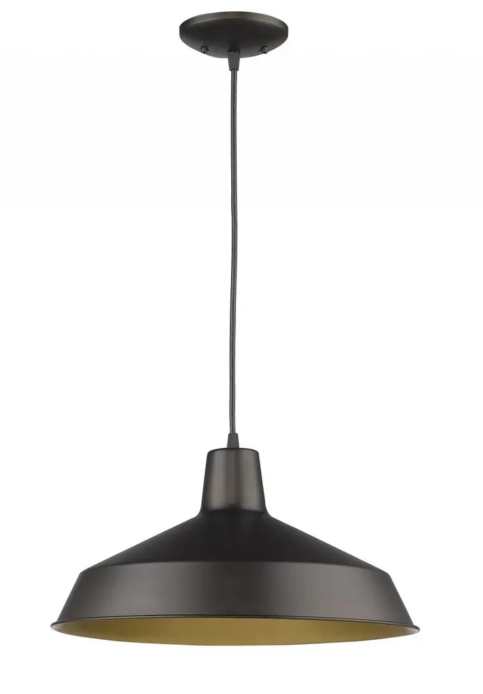 Industrial Brushed Bronze Hanging Light HomeRoots