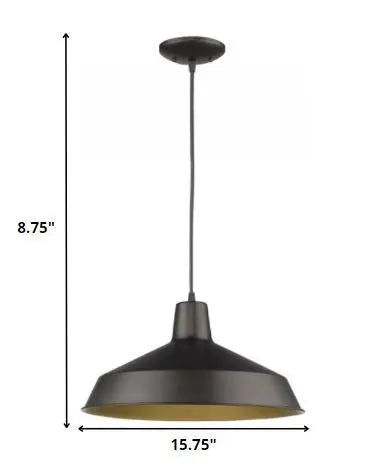 Industrial Brushed Bronze Hanging Light HomeRoots