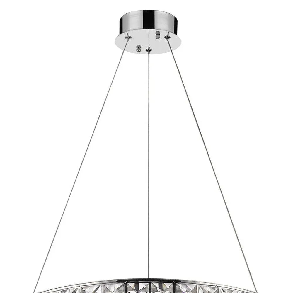 Silver Faux Crystal Bling Ring LED Hanging Light HomeRoots