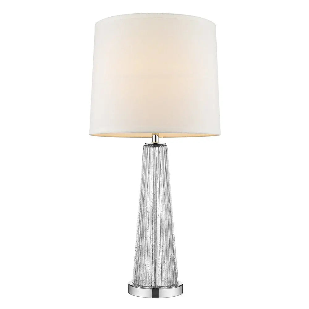 29" Clear And Silver Table Lamp With Empire Shade HomeRoots