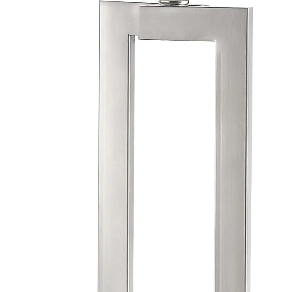 30" Silver Metal Table Lamp With White Rectangular Shade HomeRoots