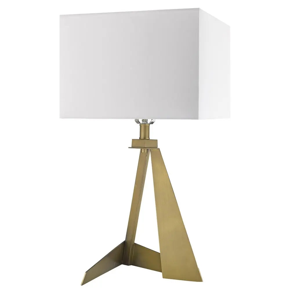 25" Brass Metal Novelty Table Lamp With White Shade HomeRoots
