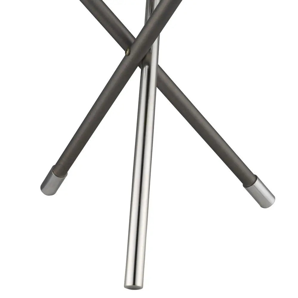 18" Black Metal Tripod Table Lamp With Nickel Globe Shade HomeRoots