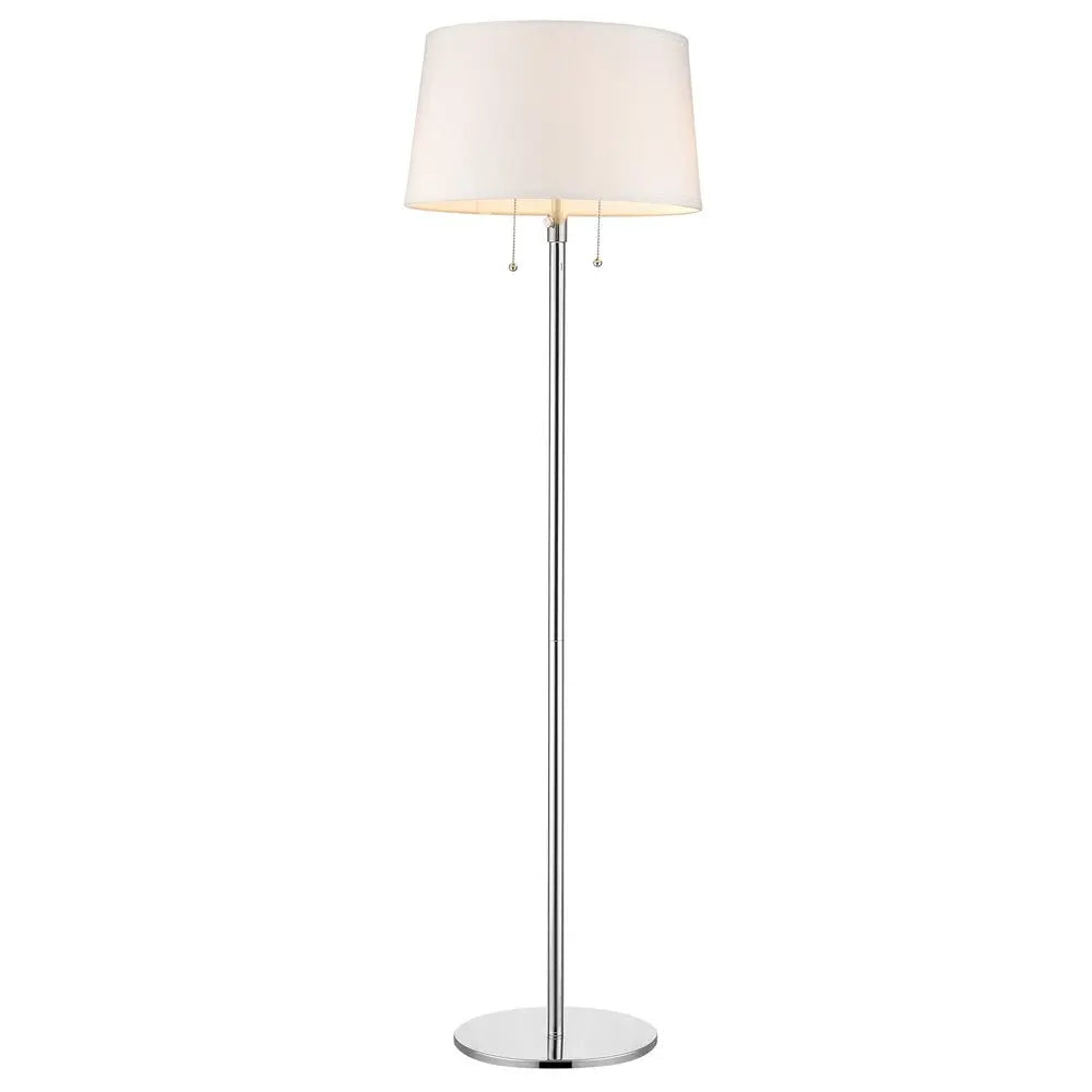 59" Floor Lamp With White Linen Empire Shade HomeRoots