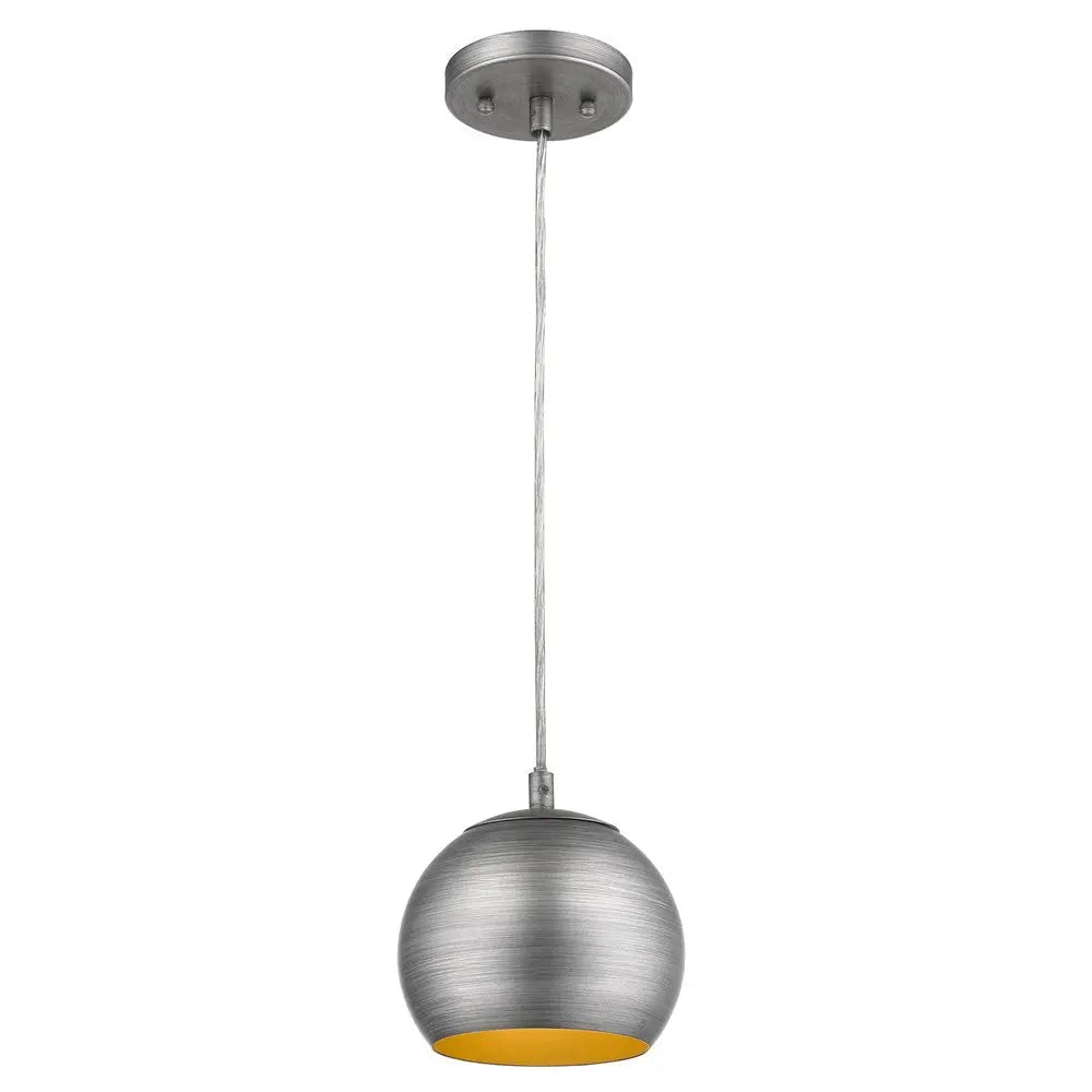 Light Gray and Gold Hanging Dome Light HomeRoots
