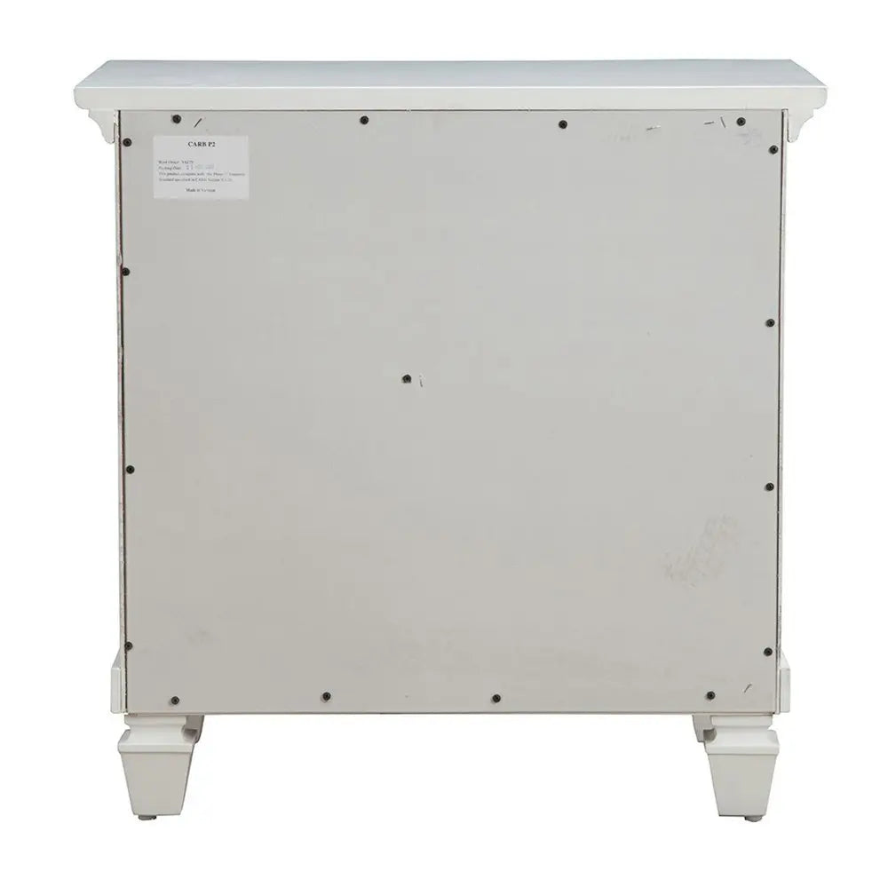 28" White Wood Three Drawer Nightstand HomeRoots