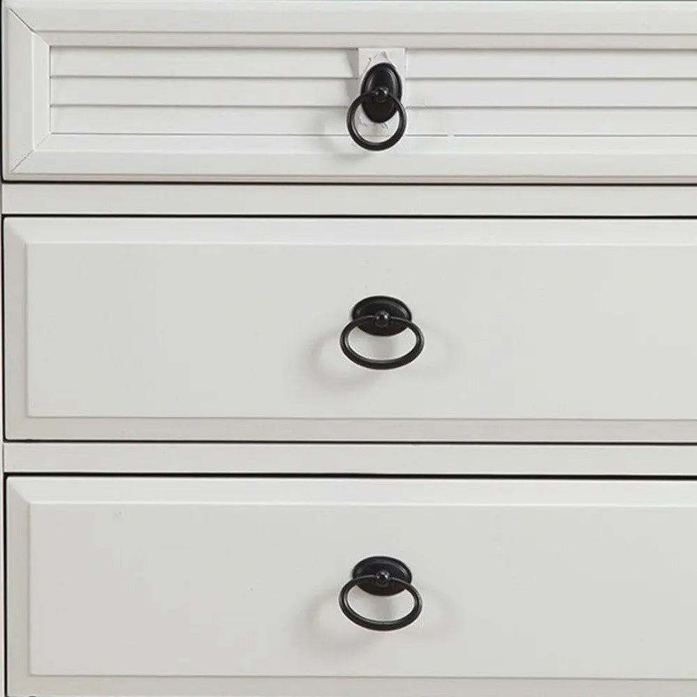 28" White Wood Three Drawer Nightstand HomeRoots