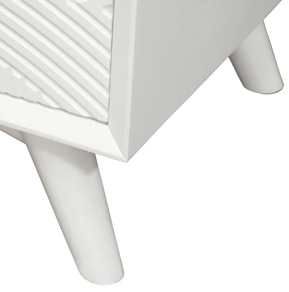 26" Solid Wood and Wood Two Drawer Nightstand HomeRoots