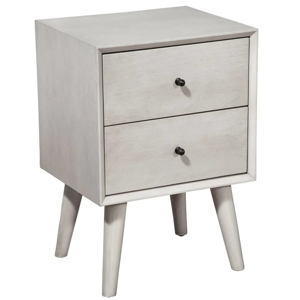 Gray Century Modern Wood 2 Drawer Nightstand HomeRoots