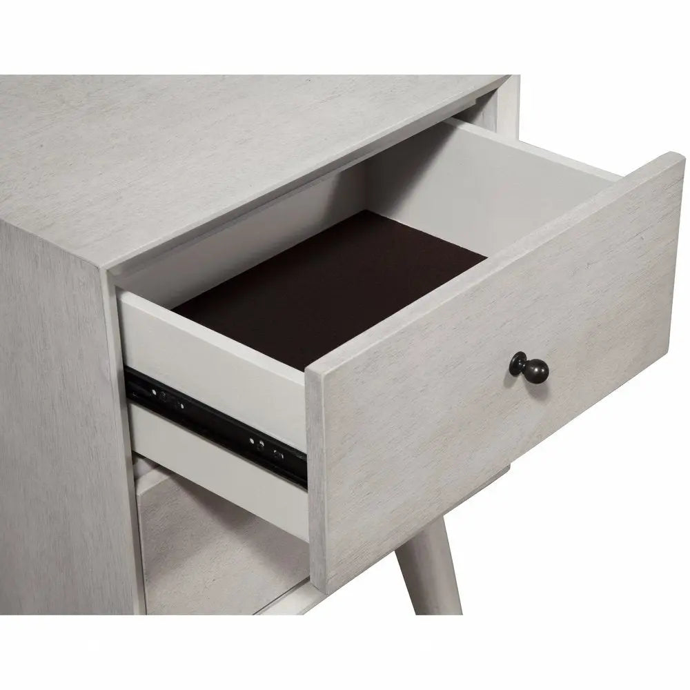Gray Century Modern Wood 2 Drawer Nightstand HomeRoots