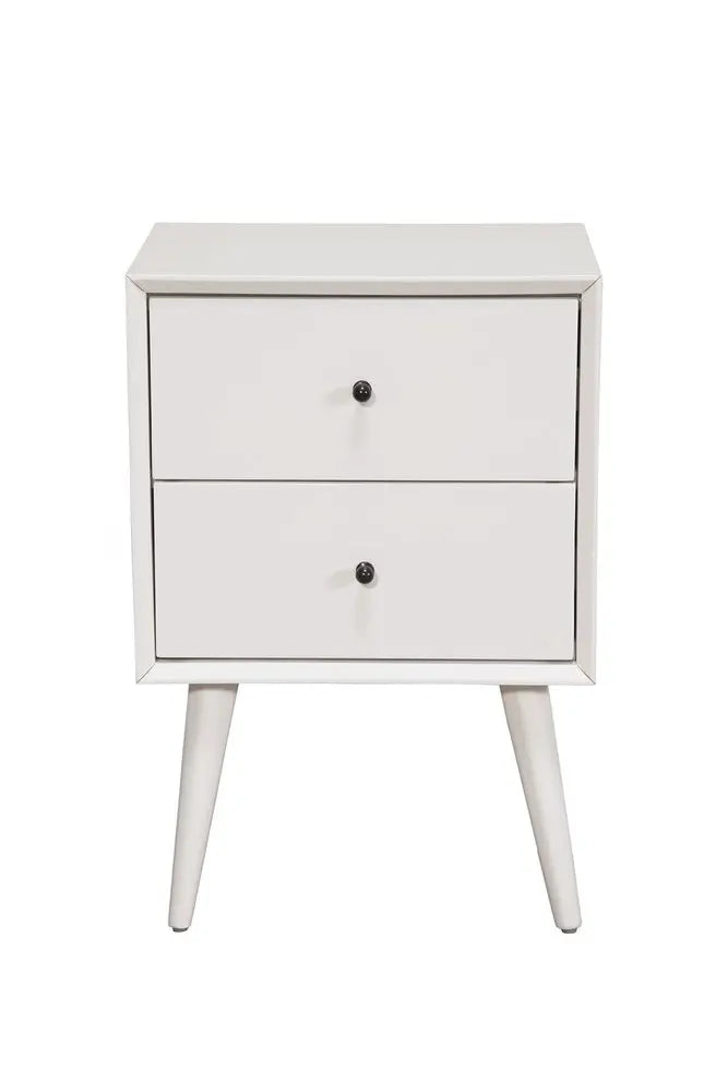 26" Solid Wood and Wood Two Drawer Nightstand HomeRoots