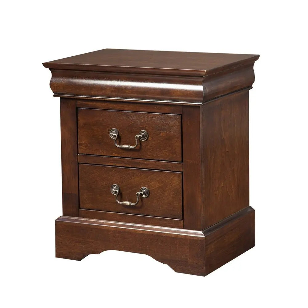 24" Wood and Solid Wood Two Drawer Nightstand HomeRoots
