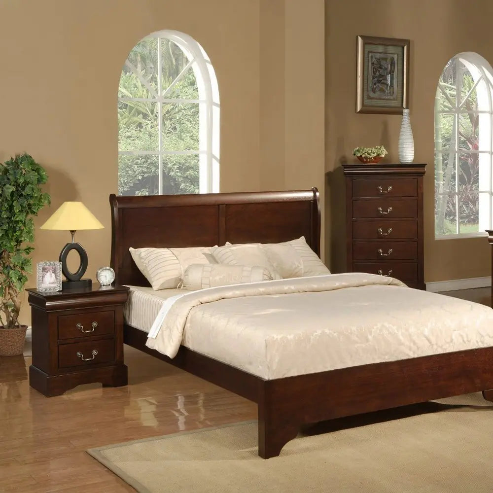 24" Wood and Solid Wood Two Drawer Nightstand HomeRoots