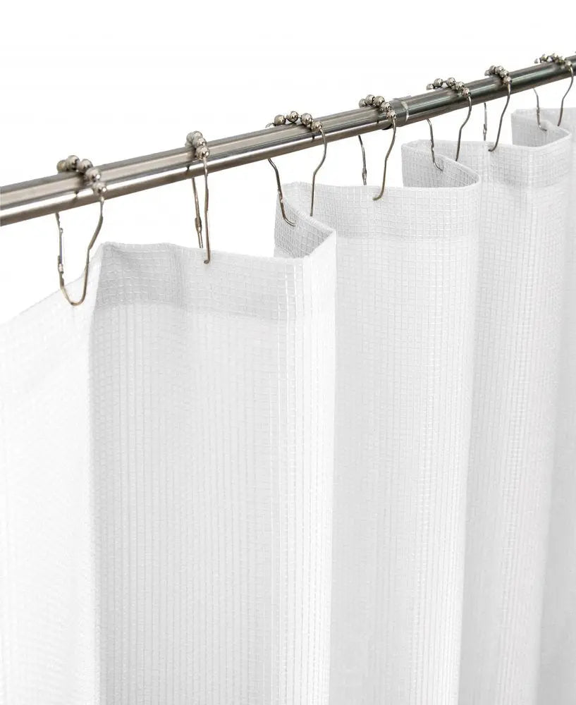 Luxurious White Waffle Weave Shower Curtain HomeRoots