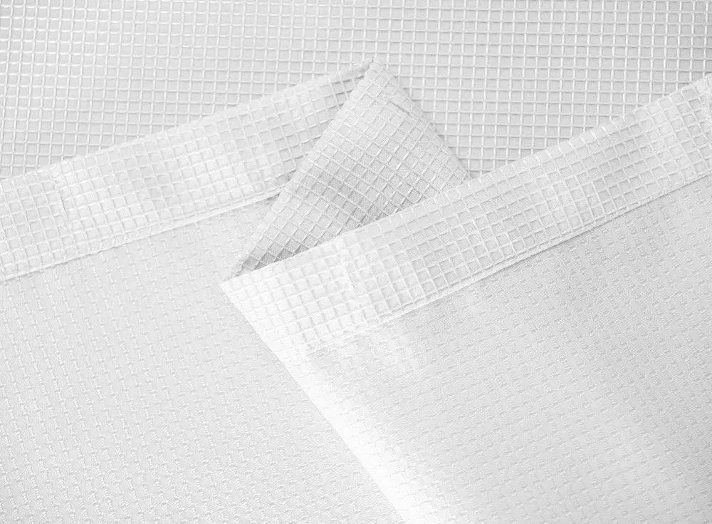 Luxurious White Waffle Weave Shower Curtain HomeRoots
