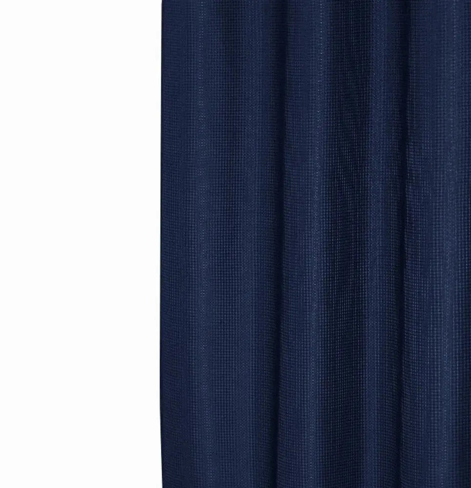 Luxurious Navy Waffle Weave Shower Curtain HomeRoots