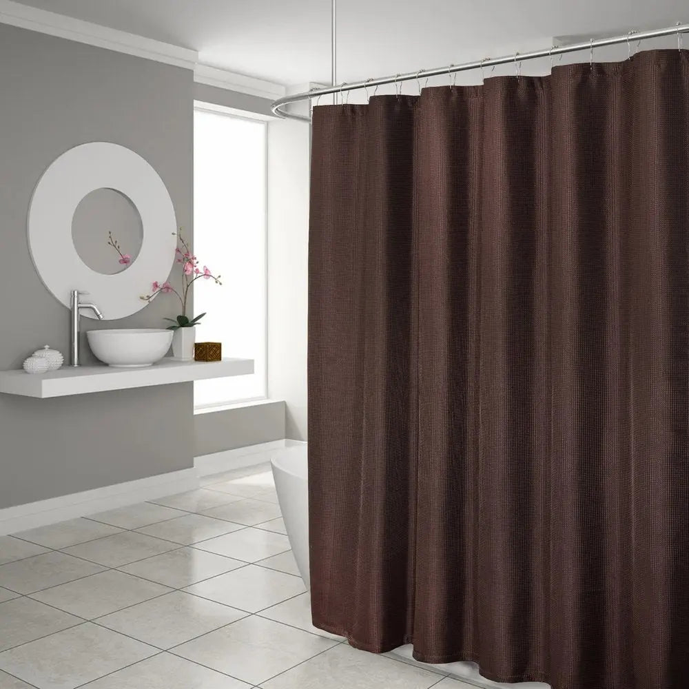Luxurious Brown Waffle Weave Shower Curtain HomeRoots