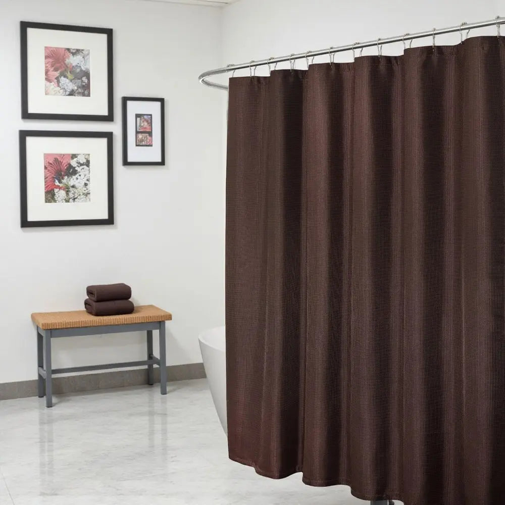 Luxurious Brown Waffle Weave Shower Curtain HomeRoots
