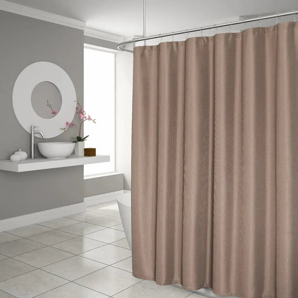 Luxurious Mocha Waffle Weave Shower Curtain HomeRoots