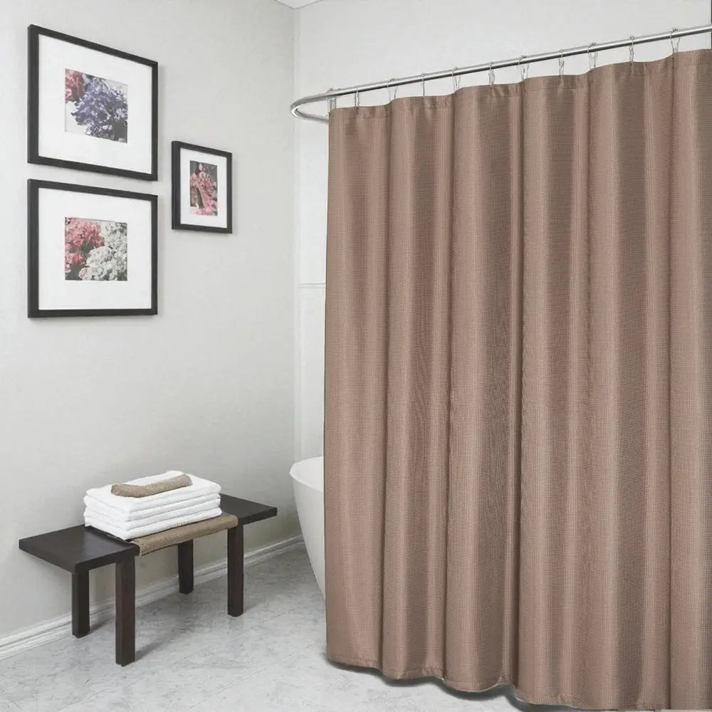 Luxurious Mocha Waffle Weave Shower Curtain HomeRoots
