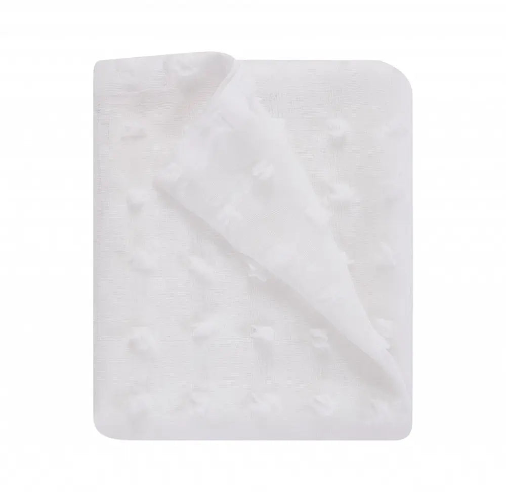 White Puff Sheer Shower Curtain HomeRoots