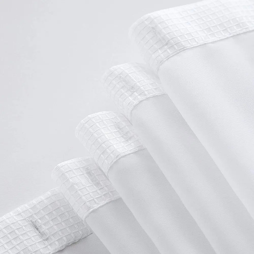 White Sheer and Grid Shower Curtain and Liner Set HomeRoots