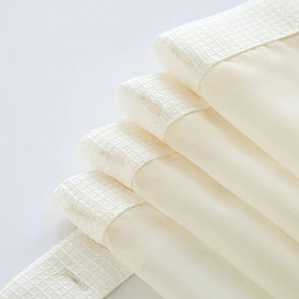 Ivory Sheer and Grid Shower Curtain and Liner Set HomeRoots