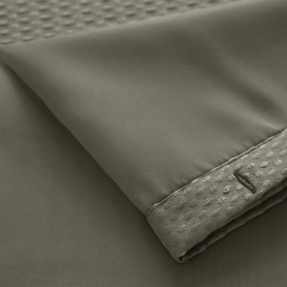 Gray Sheer and Grid Shower Curtain and Liner Set HomeRoots