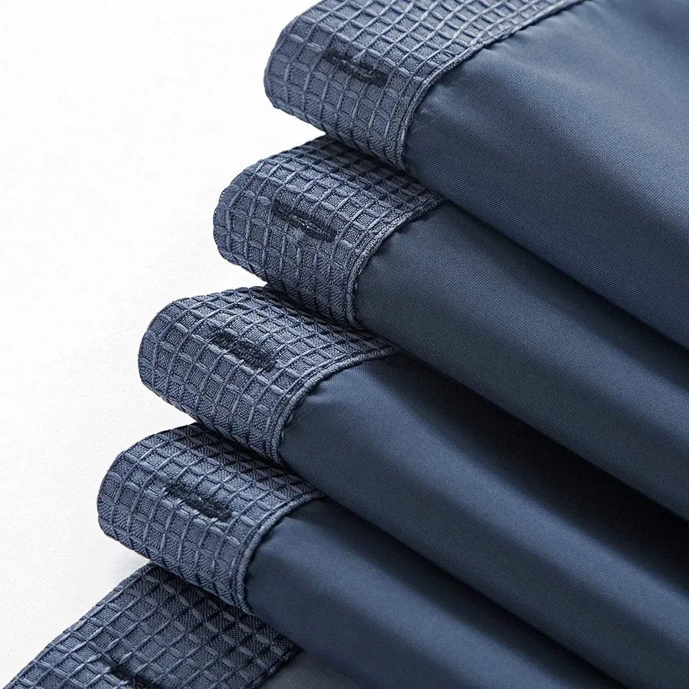 Navy Modern Grid Shower Curtain and Liner Set HomeRoots