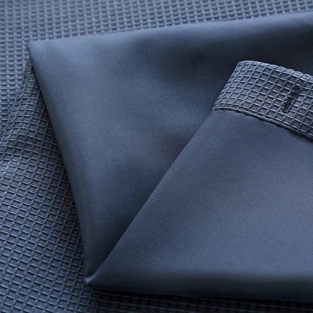 Navy Modern Grid Shower Curtain and Liner Set HomeRoots