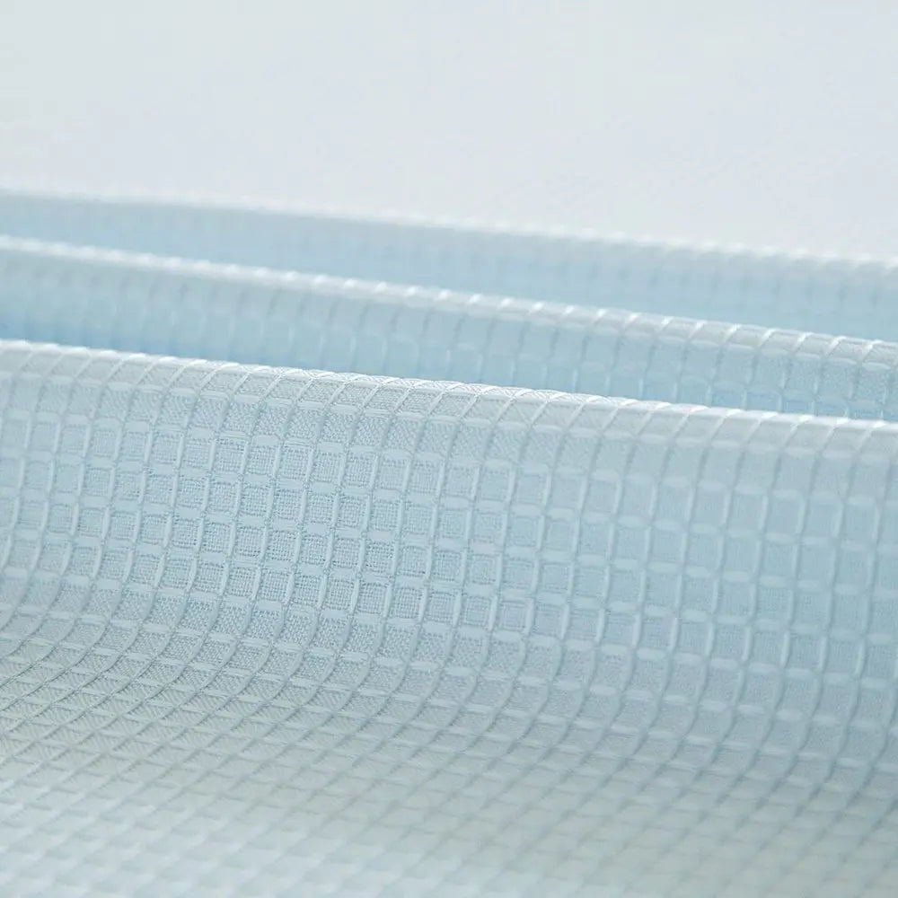 Light Blue Sheer and Grid Shower Curtain and Liner Set HomeRoots