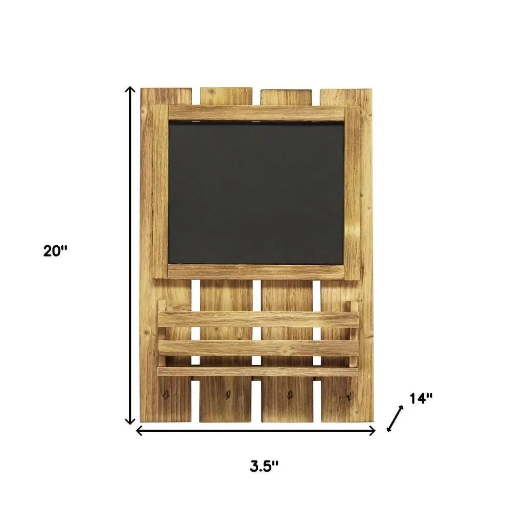 4" Brown Wood Desk Organizer Set - NOBLE HOME INTERIORS