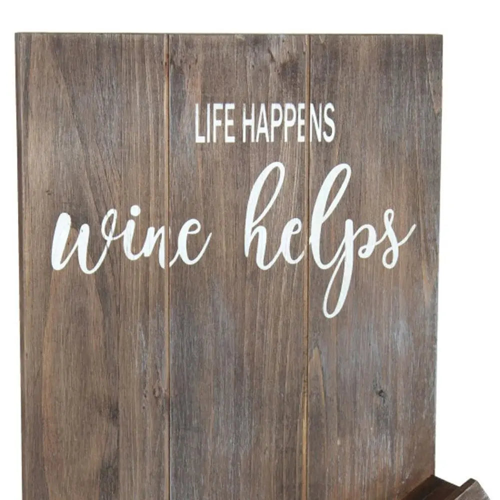 4" Brown Wood Entertainment Organizer - NOBLE HOME INTERIORS