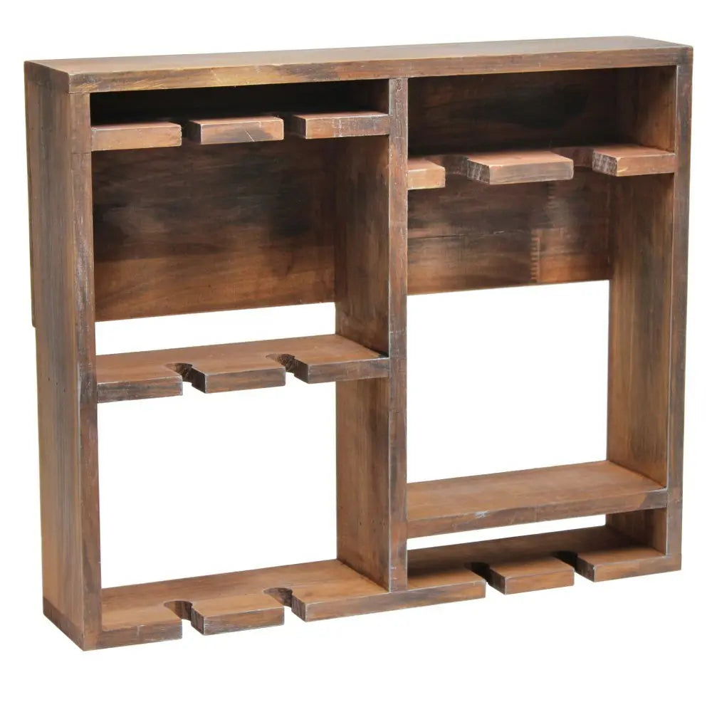4" Brown Wood Entertainment Organizer - NOBLE HOME INTERIORS