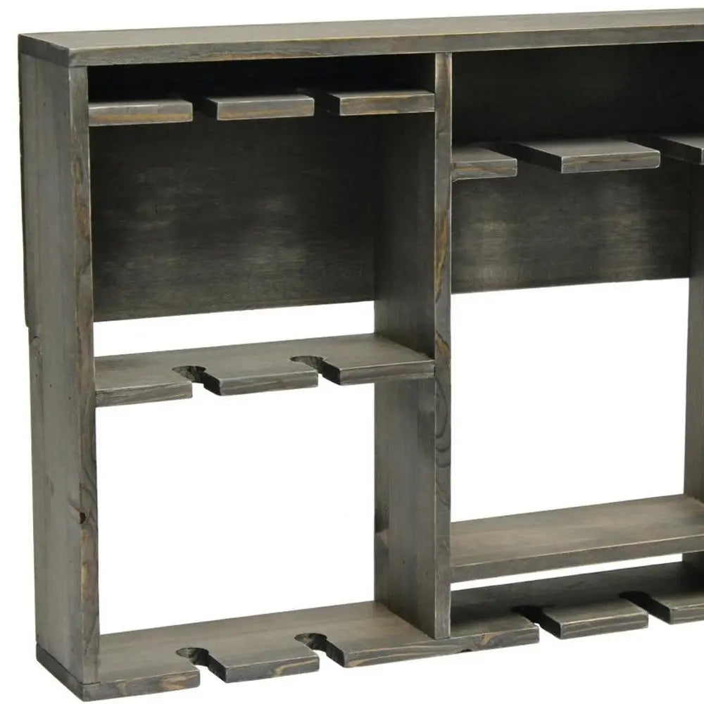 4" Gray Wood Entertainment Organizer - NOBLE HOME INTERIORS