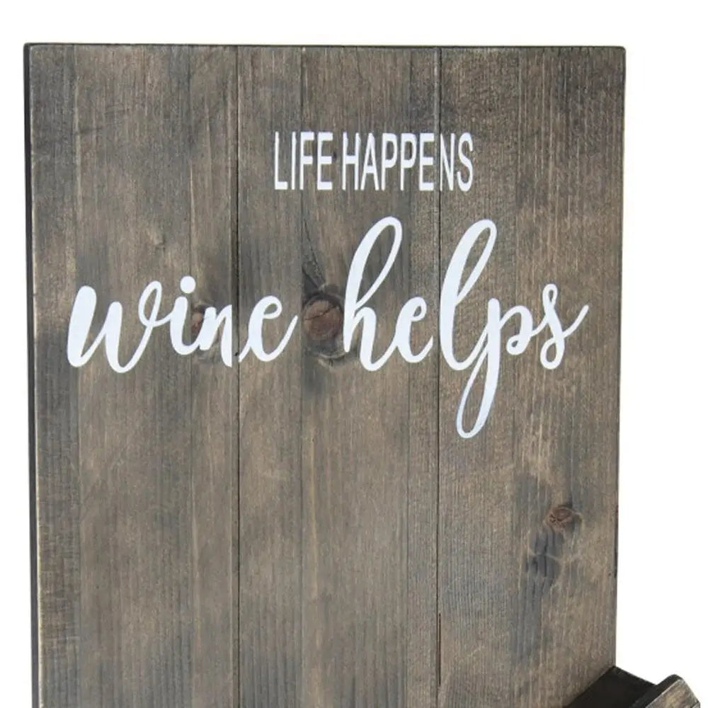 4" Gray Wood Entertainment Organizer - NOBLE HOME INTERIORS