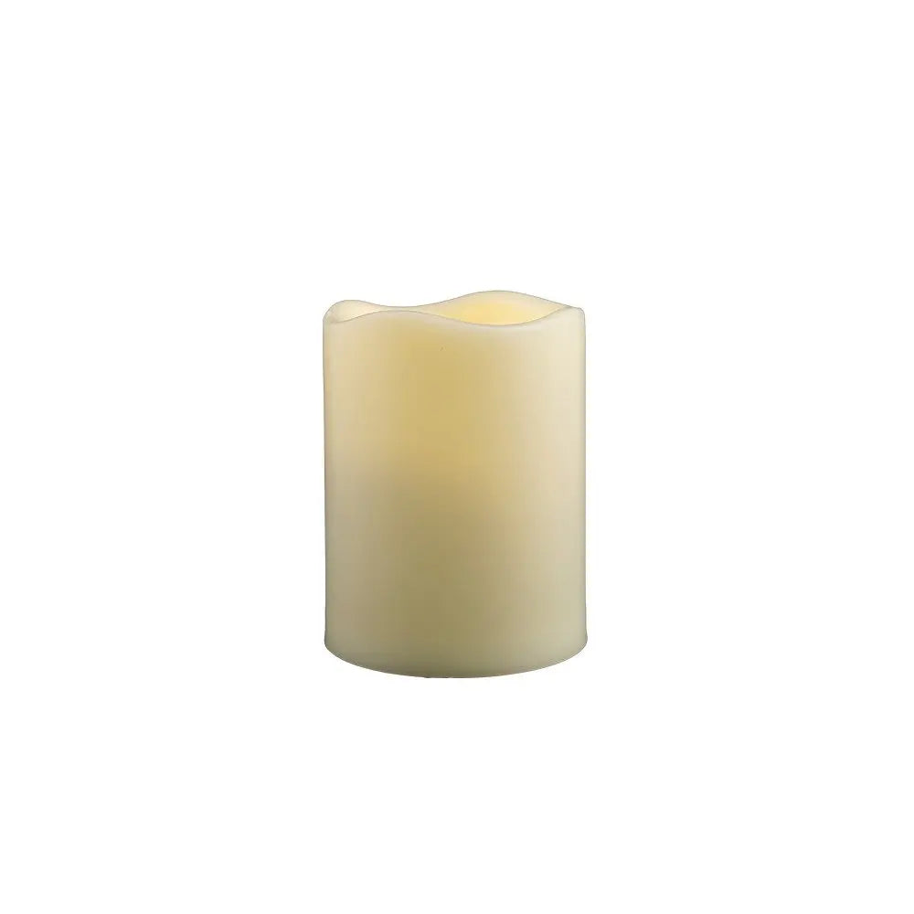 4" Ivory Flameless Indoor Outdoor Pillar Candle - NOBLE HOME INTERIORS