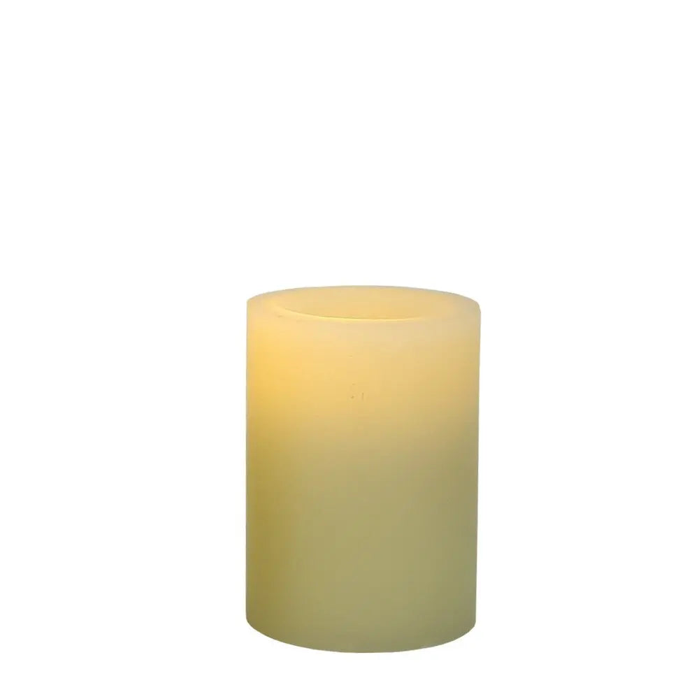 4" Ivory Flameless Pillar Candle - NOBLE HOME INTERIORS