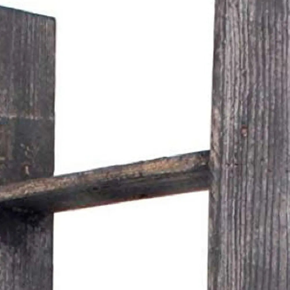 4 Step Rustic Black Wood Ladder Shelf - NOBLE HOME INTERIORS