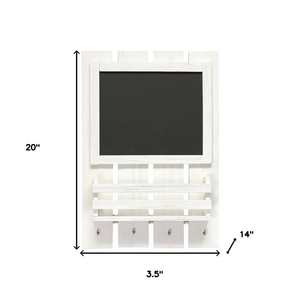 4" White Wood Desk Organizer Set - NOBLE HOME INTERIORS