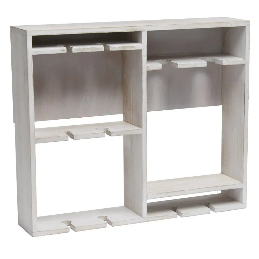 4" White Wood Entertainment Organizer - NOBLE HOME INTERIORS
