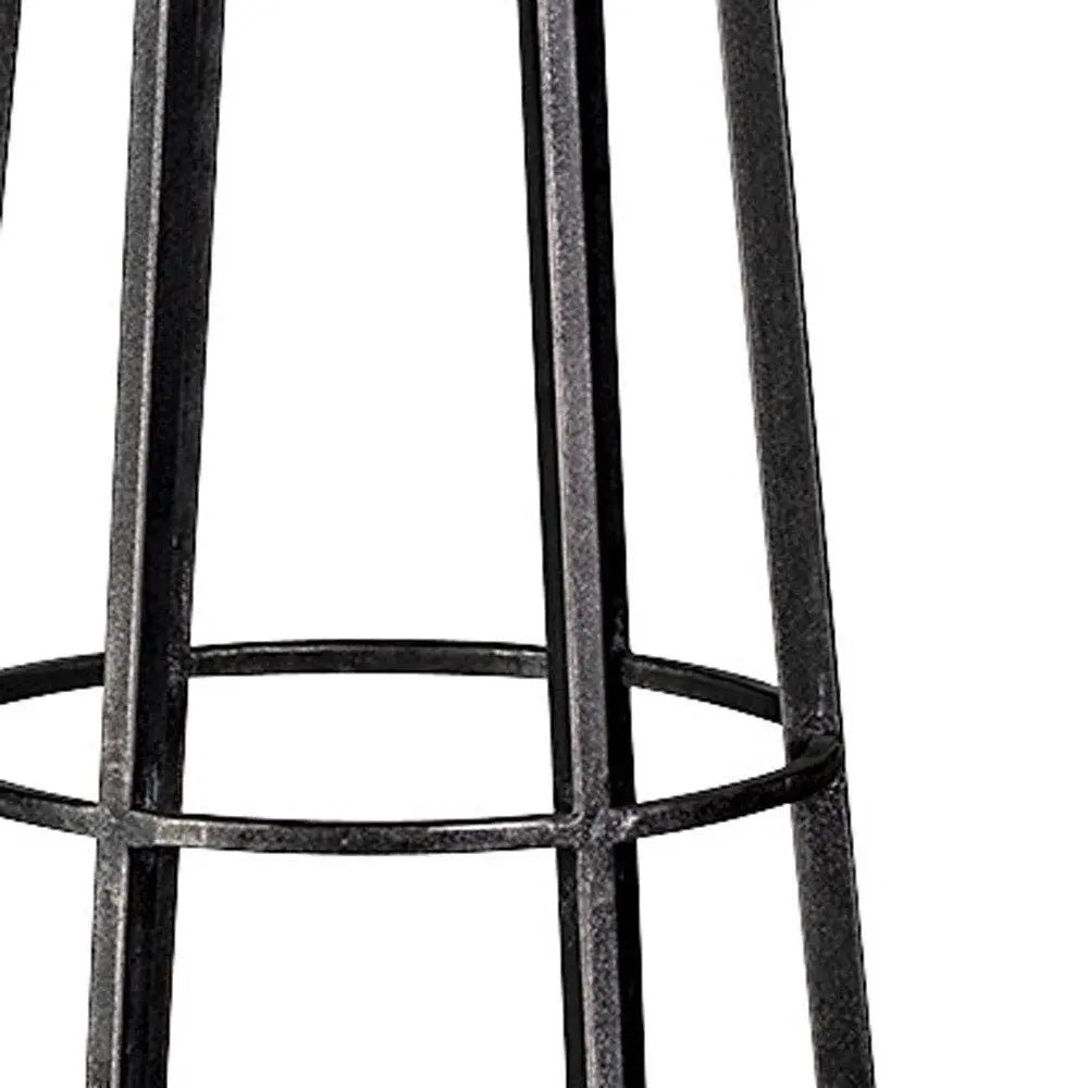 40" Black Distressed Geometric Metal Lantern Candle Holder HomeRoots
