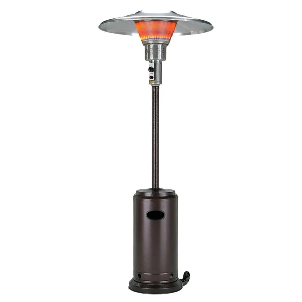40000 BTU Bronze Steel Propane Cylindrical Pole Standing Patio Heater - NOBLE HOME INTERIORS