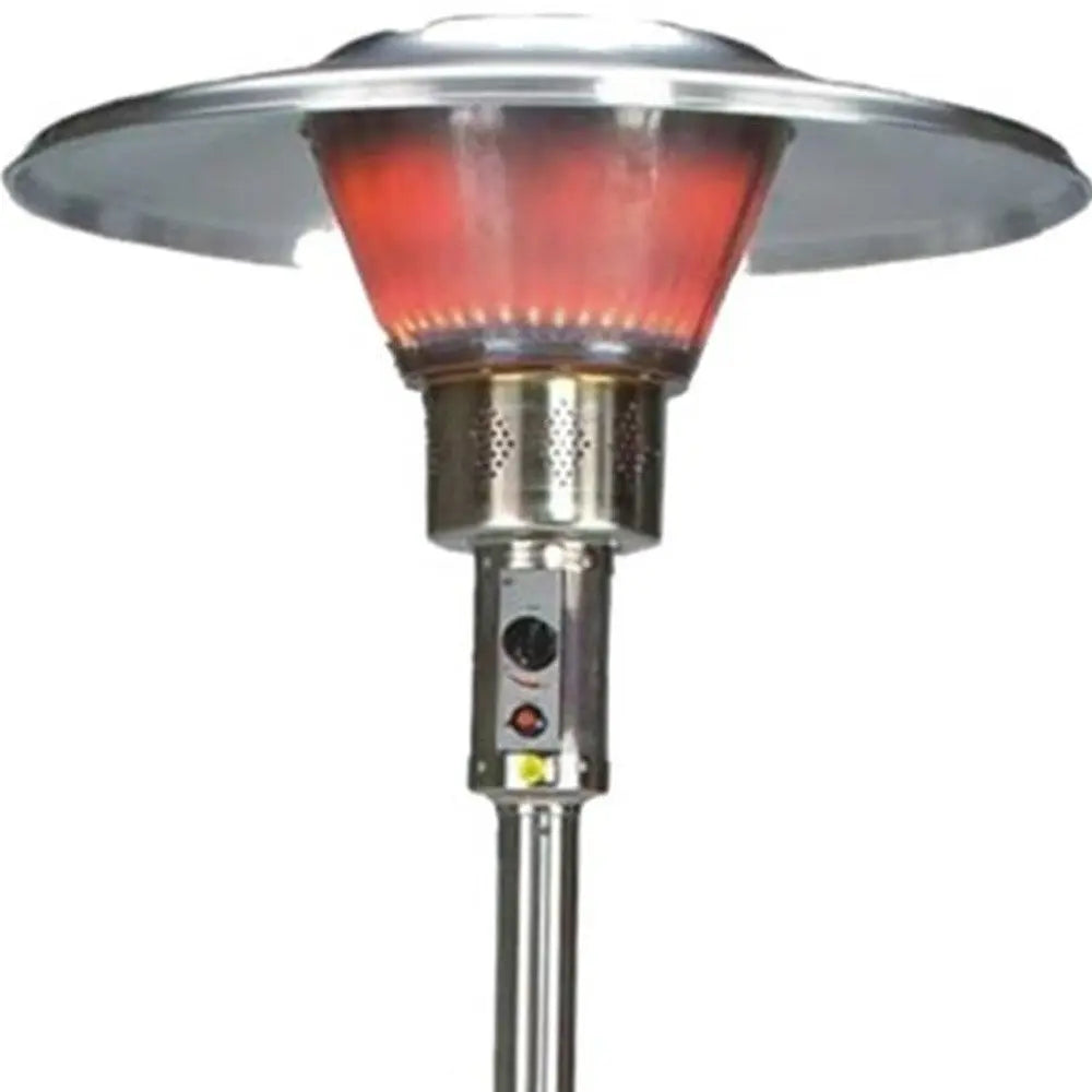 40000 BTU Silver Steel Propane Cylindrical Pole Standing Patio Heater - NOBLE HOME INTERIORS