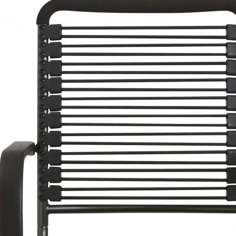 Black Adjustable Swivel Bungee Rolling Office Chair HomeRoots