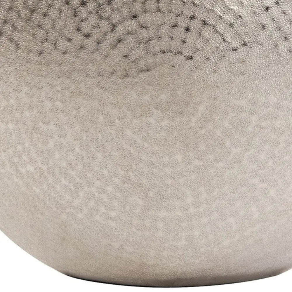 14" Silver Hammered Round Aluminum Table Vase HomeRoots