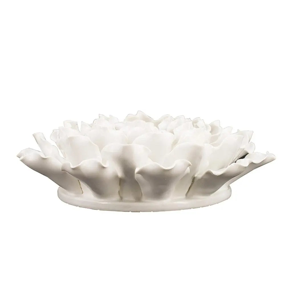 9" Off White Ceramic Flower Hanging Dimensional Sculpture HomeRoots
