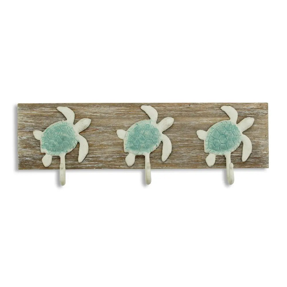 Coastal Sea Turtle Three Hook Coat Hanger HomeRoots