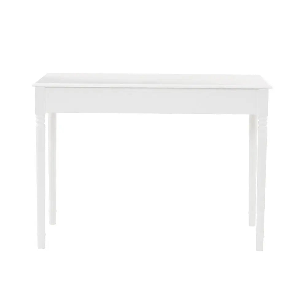 43" White Solid Wood Writing Desk With Two Drawers
